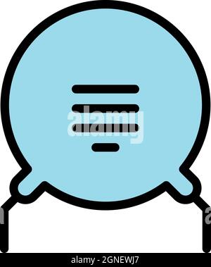 Voltage resistor icon. Outline voltage resistor vector icon color flat isolated Stock Vector