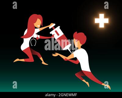 Vector vaccine in gradient style. Editable illustration Stock Vector