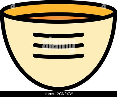 Pocket pita icon. Outline pocket pita vector icon color flat isolated Stock Vector