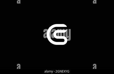 LETTERS CS LOGO DESIGN WITH NEGATIVE SPACE EFFECT FOR ILLUSTRATION USE Stock Vector