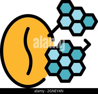 Coffee cells icon. Outline coffee cells vector icon color flat isolated Stock Vector