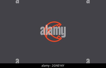 LETTER C LOGO DESIGN WITH LINE ART FOR ILLUSTRATION USE Stock Vector