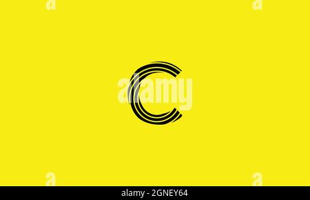 LETTER C LOGO DESIGN WITH LINE ART FOR ILLUSTRATION USE Stock Vector