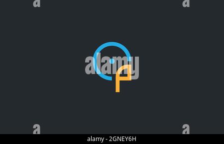 LETTERS CP LOGO DESIGN FOR ILLUSTRATION USE Stock Vector