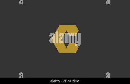 LETTER C LOGO DESIGN WITH LINE ART FOR ILLUSTRATION USE Stock Vector