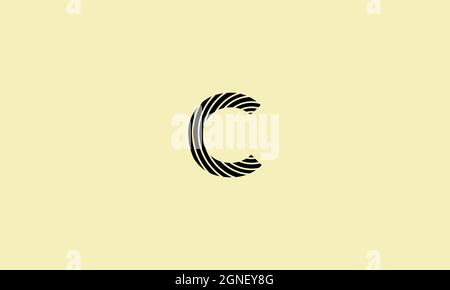 LETTER C LOGO DESIGN WITH LINE ART FOR ILLUSTRATION USE Stock Vector