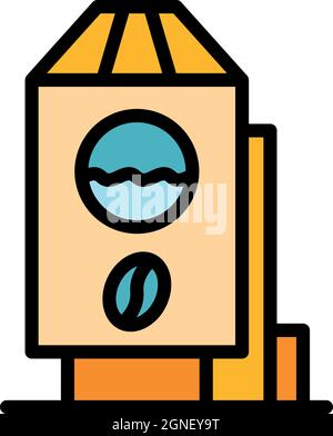 Decaf container icon. Outline decaf container vector icon color flat isolated Stock Vector