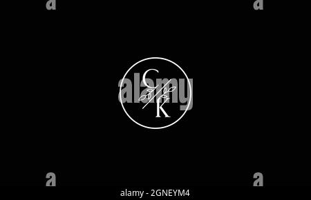 LETTERS CK WITH FLOWERS LOGO DESIGN FOR ILLUSTRATION USE Stock Vector