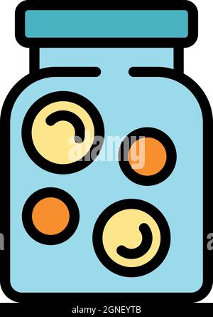 Preserves can icon. Outline preserves can vector icon color flat isolated Stock Vector