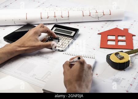 high view hands stationery items. High quality and resolution beautiful photo concept Stock Photo