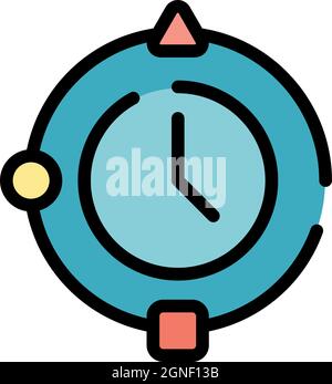 Time changes icon. Outline time changes vector icon color flat isolated Stock Vector