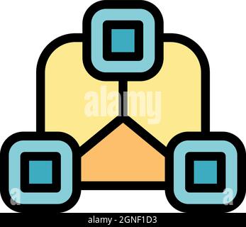 Adaptation system icon. Outline adaptation system vector icon color flat isolated Stock Vector