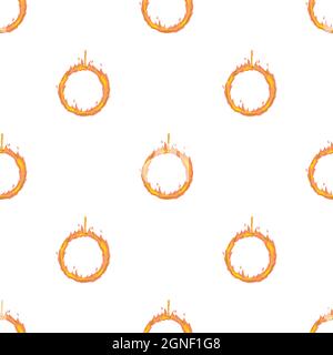 Ring of fire pattern seamless background texture repeat wallpaper geometric vector Stock Vector