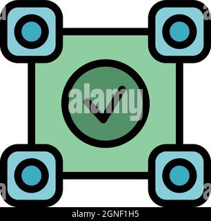 Adaptation done icon. Outline adaptation done vector icon color flat isolated Stock Vector