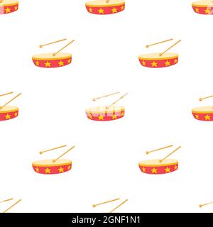Drum pattern seamless background texture repeat wallpaper geometric vector Stock Vector