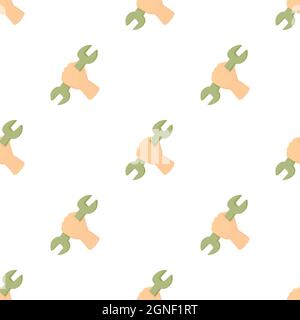 Wrench pattern seamless background texture repeat wallpaper geometric vector Stock Vector