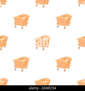 Wooden baby cot pattern seamless background texture repeat wallpaper geometric vector Stock Vector