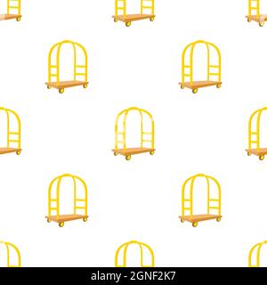Cart in hotel pattern seamless background texture repeat wallpaper geometric vector Stock Vector