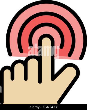 Touch interactive tv icon. Outline touch interactive tv vector icon color flat isolated Stock Vector