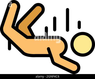 Falling person icon. Outline falling person vector icon color flat isolated Stock Vector