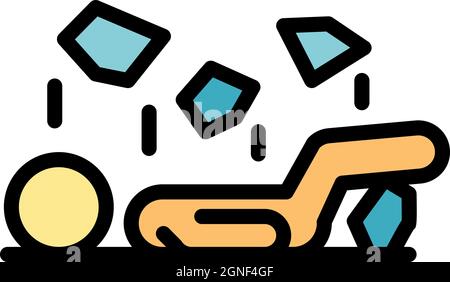 Office careless person icon. Outline office careless person vector icon color flat isolated Stock Vector