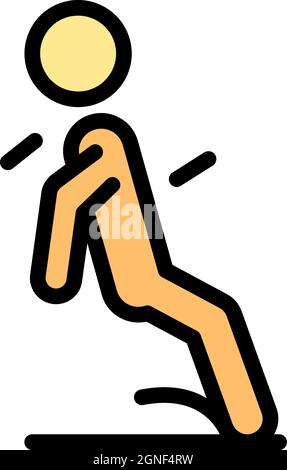 Danger careless person icon. Outline danger careless person vector icon color flat isolated Stock Vector