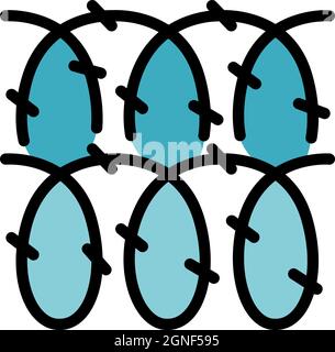 Spike wire icon. Outline spike wire vector icon color flat isolated Stock Vector