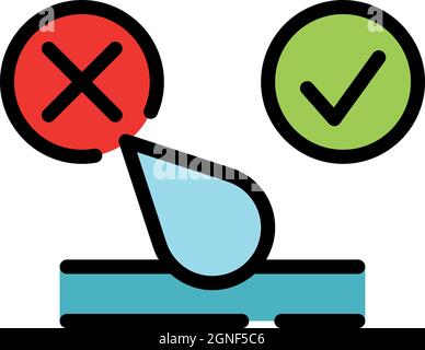 Dislike gauge icon. Outline dislike gauge vector icon color flat isolated Stock Vector