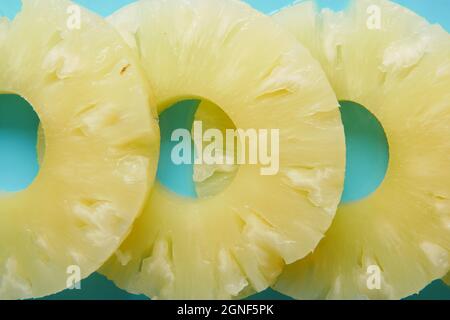 slice of pineapple on table close up  Stock Photo