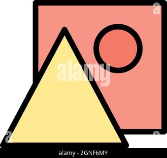 Redesign icon. Outline redesign vector icon color flat isolated Stock Vector