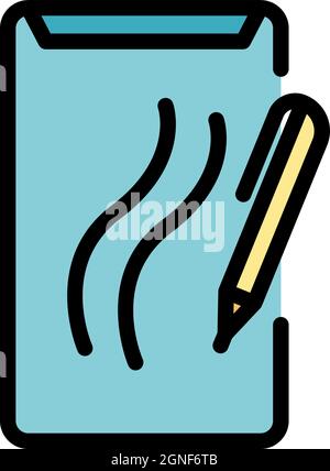 Mobile redesign icon. Outline mobile redesign vector icon color flat isolated Stock Vector