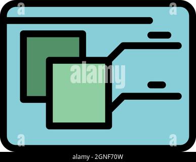 Webpage redesign icon. Outline webpage redesign vector icon color flat isolated Stock Vector