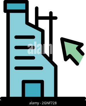 Redesign project icon. Outline redesign project vector icon color flat isolated Stock Vector