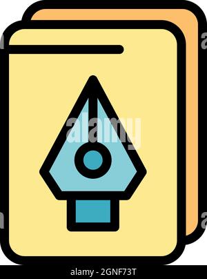Redesign task icon. Outline redesign task vector icon color flat isolated Stock Vector