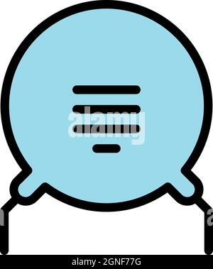 Voltage resistor icon. Outline voltage resistor vector icon color flat isolated Stock Vector