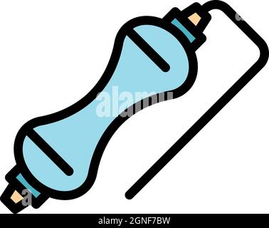 Fusible resistor icon. Outline fusible resistor vector icon color flat isolated Stock Vector