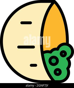 Baking pita icon. Outline baking pita vector icon color flat isolated Stock Vector
