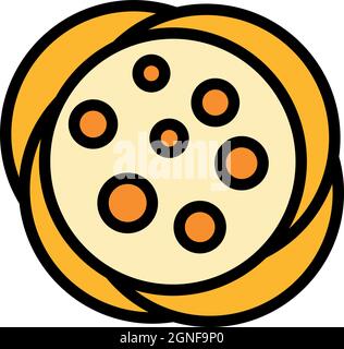 Pita chips icon. Outline pita chips vector icon color flat isolated Stock Vector