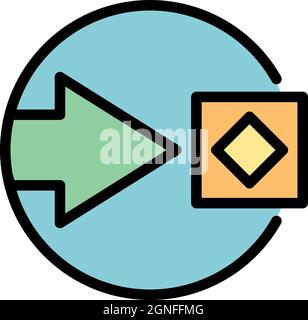 Redesign process icon. Outline redesign process vector icon color flat isolated Stock Vector
