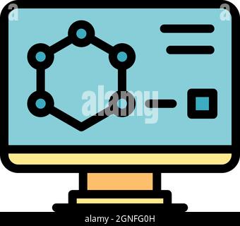 Screen redesign icon. Outline screen redesign vector icon color flat isolated Stock Vector