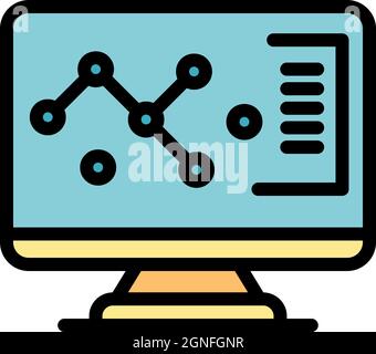 Monitor redesign icon. Outline monitor redesign vector icon color flat isolated Stock Vector