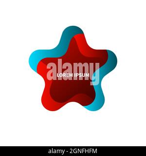 Abstract frame in shape of star. Vector illustration. Star in shape of ribbon. Winner symbol. Stock Vector