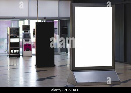 front view blank standing billboard. High quality and resolution beautiful photo concept Stock Photo