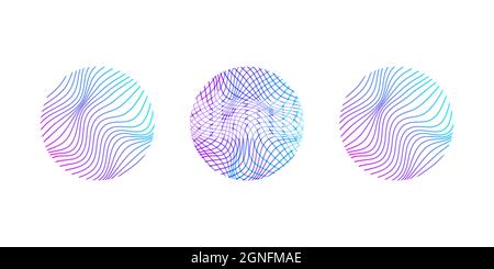 Abstract circle with 3d lines. Futuristic line icon. Vector illustration Stock Vector
