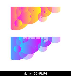 Set of smooth wavy elements. Wave shape with circles. Decorative vector illustration for brochure. Round shapes. Vector illustration Stock Vector