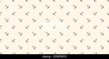 Nautical seamless pattern with geometric ship anchors Stock Vector