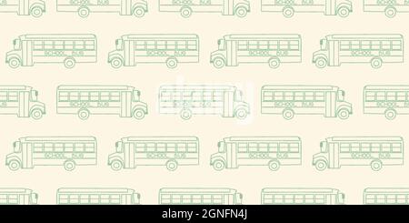 Seamless pattern with school busses, back to school pattern Stock Vector