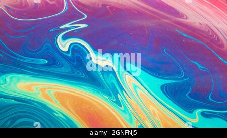 gleaming wavy blue yellow pink abstract background. High quality and resolution beautiful photo concept Stock Photo