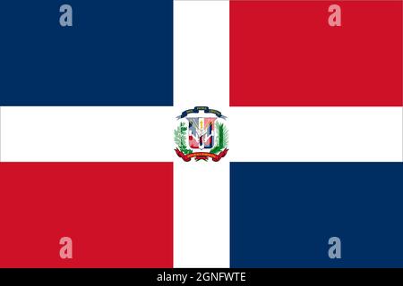 Dominican Republic flag In official colors and proportions, vector image Stock Vector