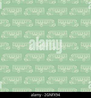 Seamless pattern with school busses, back to school pattern Stock Vector